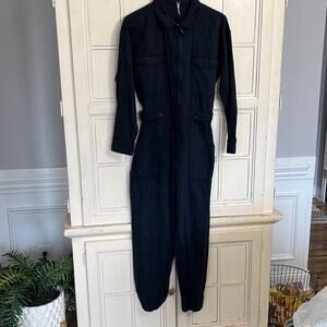 YFB Young Fabulous & Broke size small navy blue long sleeve jumpsuit